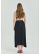 Black Plus Size Skirt with Waist Tie and Gipe Detail 4595